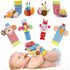 Bloobloomax Soft Baby Rattle Wrist Rattle Foot Finder Socks Set - Cotton and Plush Stuffed Infant Toys (8pcs-B Set)