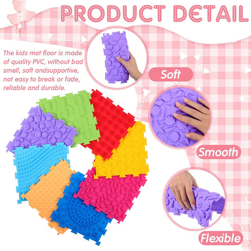 8 Pcs Rainbow Sensory Mat Massage Game Mats for Kids - Orthopedic Puzzle Tiles for Autistic Children