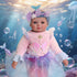 15-Inch 3+ BABESIDE Mermaid Baby Doll Girl, Realistic Soft Baby Dolls with Shiny Mermaid Tail & Accessories, Cute