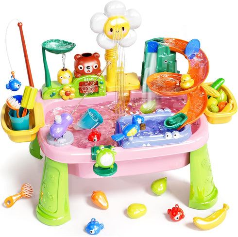 Pupu Pig Water Table Play Sink Toys for Toddlers, Kids Play Kitchen Sink with