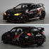 1/32 Honda Civic Type-R Diecast Toy Car, Metal Pull Back Model with Light and Sound for Kids and Adults Gift, Black