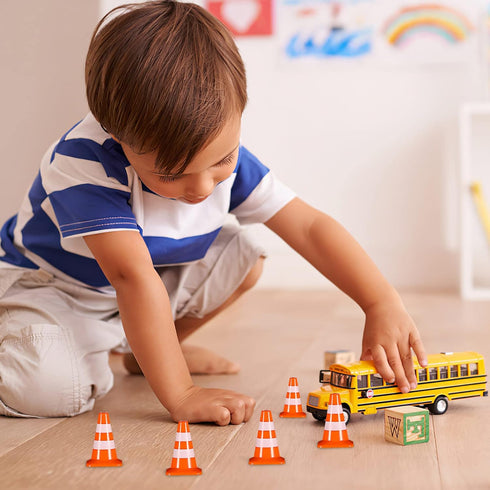 STOBOK Traffic Cone, 14 PCS Miniature Traffic Signs Toys, Construction Toys for Kids Educational Roadblock Toy