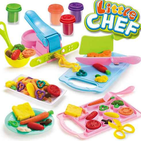 Set Color Dough Toys for Kid Kitchen Creations Little Chef Color Dough Games