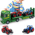 Yiwsnust Large Flatbed Semi Truck, 25.6 Large Farm Truck Toy with 2 Tractors,