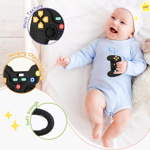 Silicone Teethers for Babies 0-6 Months, Teething Toys for Babies 6-12 Months, Baby Remote Control Toy, Infant Toys 0-3 Months, Sensory Chew Toys, Toddler Newborn Baby Girl Boy Gifts