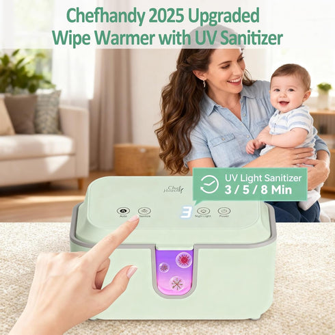 Babies,3 Chefhandy Baby Wipe Warmer, Wipe Warmer and Baby Wet Wipes Dispenser with UV Light Sanitizer,Baby Wipes Warmer