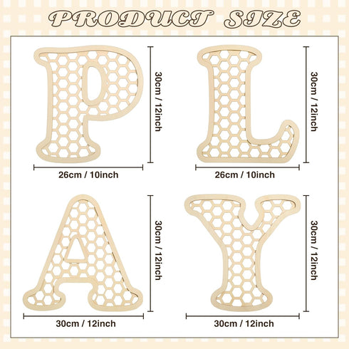 RattanView 12 Set Playroom Decor in Wooden Rattan Letters Playroom Sign Decor Boho Wall Signs Play Wooden Rattan