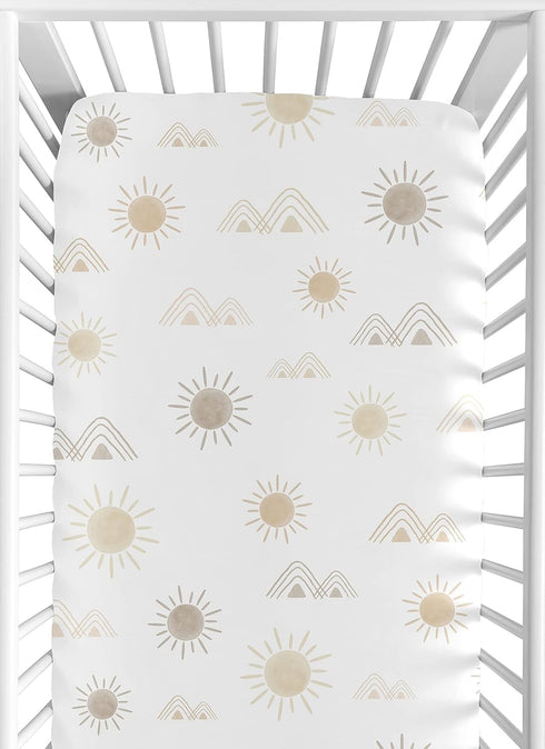 Sweet Jojo Designs Fitted Baby Crib Sheets (Taupe Boho Desert Sun) for