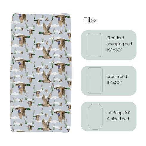 Duck Hunting Mallard Hunter Changing Pad Cover for Baby Boys, Soft Stretchy Diaper Change Table Sheets, 32"/34" x 16"