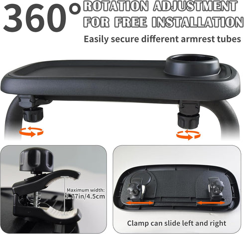 Wanateber Universal Stroller Snack Tray, Double-Layer Removable Stroller Snack Tray Attachment with Strollers Cup