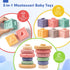 Jyusmile Baby Sensory Teething Toys Set, Montessori Baby Toys 6-12 Months, Rattle Teether & Soft Stacking Rings