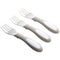 ECR4Kids My First Meal Pal Stainless Steel Forks, Toddler Silverware, 3-Pack, White, Light Grey