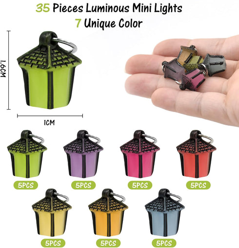 HOMICO 35 Pieces Luminous Dollhouse Lights - Fake LED Lights for Crafts, Christmas Decorations, Resin Tiny Lights, Mini
