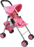 My First Doll Stroller with Basket - Pink Quilted Design