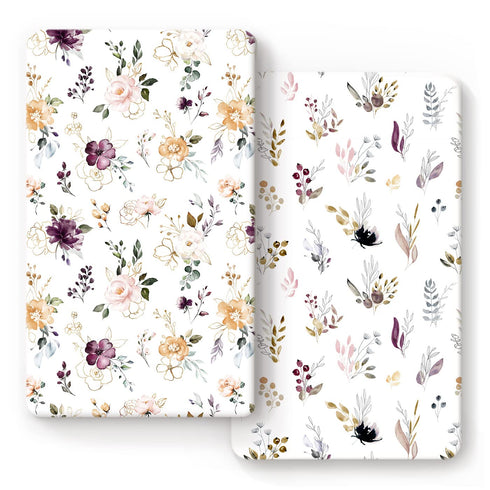 GRSSDER Stretchy Ultra Soft Jersey Knit Fitted Crib Sheets Set 2 PackFits