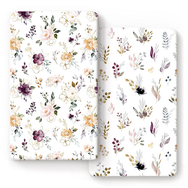 GRSSDER Stretchy Ultra Soft Jersey Knit Fitted Crib Sheets Set 2 PackFits