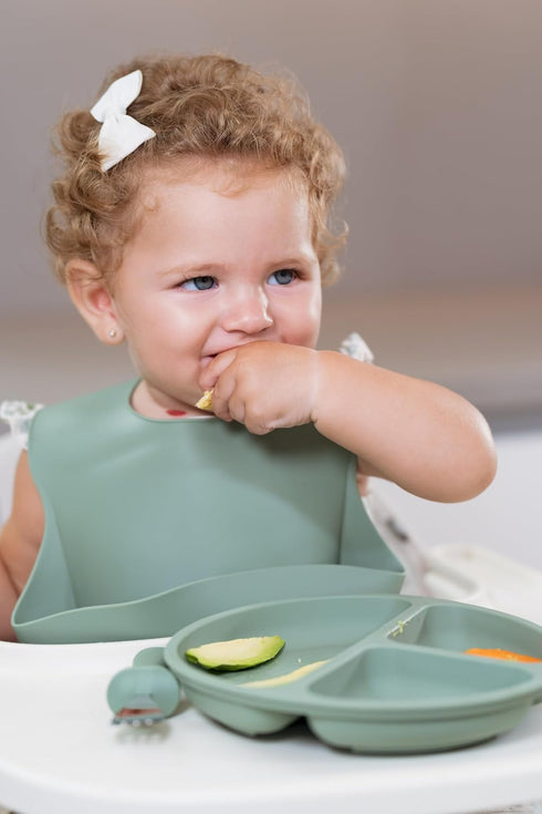 Trompo Set 10 2 2Forks Food-grade Silicone Baby Feeding Pieces | BPA-Free | Includes Plate, Bowl, Sippy cup, Spoons