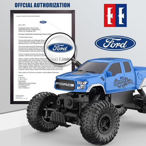 DOUBLE E Ford Raptor F150 RC Car 4WD Monster Truck, 11 Inches Off Road Crawler Vehicle Toy Gift for Boys Girls 6-12