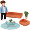 Lori Mini Boy Doll & Toy Living Room Furniture Set – 6-inch Doll with Sofa, Armchair, Coffee Table, Rug, Plants