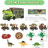 21 in 1 Dinosaur Truck Toys for 3-7 Year Olds, T-Rex Transport Car Carrier with 5 Pull Back Cars and 9 Dino Figures
