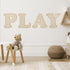 RattanView Playroom Decor 12 in Wooden Rattan Letters Set Playroom Sign Decor Boho