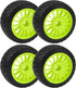 80mm/3.14" Rubber Tires & Plastic Wheel Rims 2.2 Inch 12mm Hex Hub Compatible with 1/10 HPI WR8 Off-Road Rally 1/14 WLtoys 124019 144001 1/16 Redcat Volcano RC Buggy (Green)