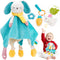hahaland Baby Lovey Security Blanket, Plush Hanging Sensory Toy with Teether, Rattle