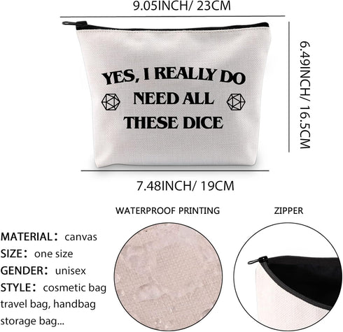 D and D Dice Bag - Dungeon Master DM Gift, Yes I Really Do Need All These Dice Pouch