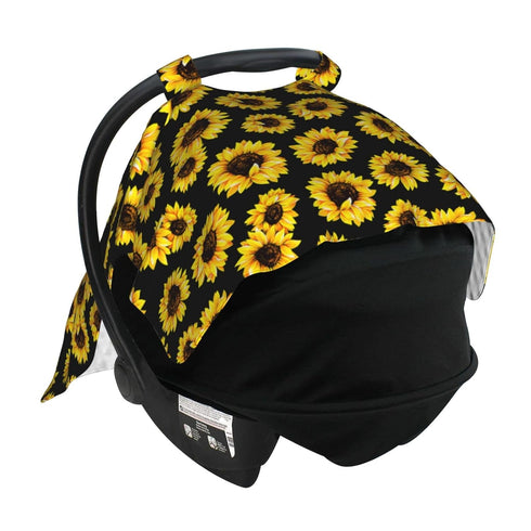 Norchzi 39x27.5 Inches Sunflower Baby Car Seat Canopy Cover Multi Use Nursing Cover for Newborn Car Seat Canopy Mom