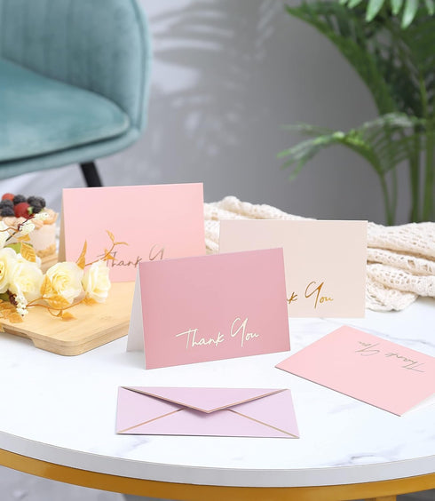36 4x6 Inches High-end Thank You Cards with Envelopes - PK Heavy-duty Gold Thank You Notes Baby Shower Thank You Cards