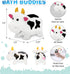 Dollibu Cow Bath Water Squirter Toy - Floating White Rubber Bath Toy, Cool Animal Squirting Bathtime Play Water Toy
