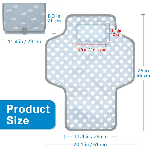Accmor Portable Diaper Changing Pad, Waterproof Baby Changing Mat, Foldable Travel Diaper Changing Pads for Baby, Baby