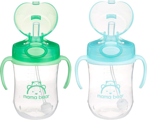 Amazon Brand - Mama Bear Spill Proof Dishwasher Safe Silicone Weighted Straw