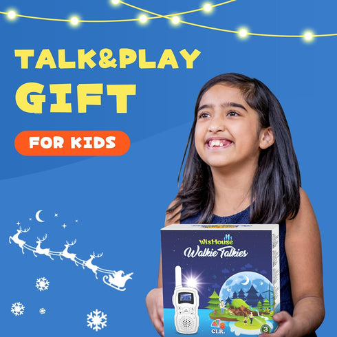 Wishouse Walkie Talkies for Kids - 4 Pack Family Radio Long Range, Outdoor Fun Toys for 4-8 Year Olds (No Battery