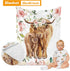 Set 3 Set Color25 Baby Crib Bedding - Highland Cow Design Nursery Bedding Pcs - Chic Soft Blanket, Sheet, Pillowcase