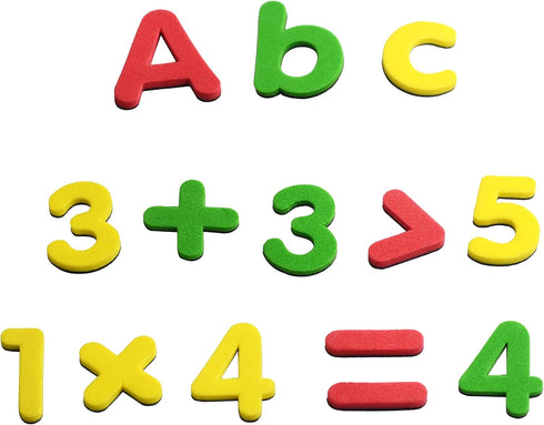 SpriteGru 123 PCs Magnetic Form Letters and Numbers - Uppercase, Lowercase, and Symbols for Alphabet Vocabulary Math