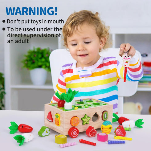 1 2 3 1st 1-3, Toddlers Montessori Wooden Educational Toys for Baby Boys Girls Age Year Old, Shape Sorting Toys One