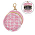 YETTASBIN Pink Gingham Flower Portable Pacifier Holder Case with Metal Hook Buckle & Zipper for Diaper Bag