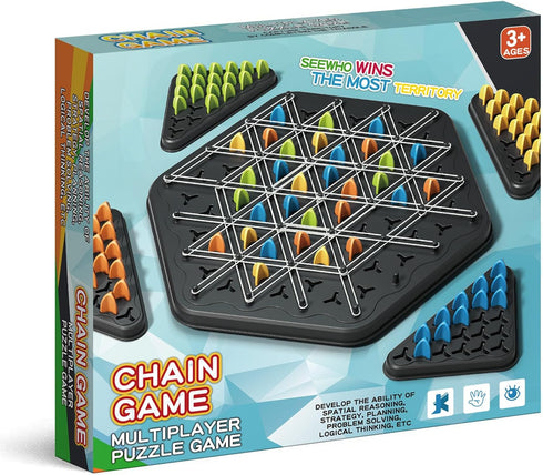 Chain Triangle Chess Game, Board Games for Family Night, Fun Games for Kids and Adults, 2 to 4 Players