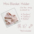 (15x15) Ali+Oli Pacifier Blanket Holder (Pink Flowers) Soft Muslin Cotton Cuddle Blanket with Button Snap Closure