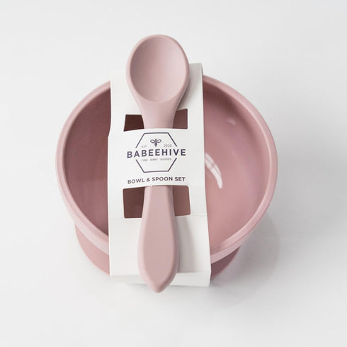 Babeehive Goods Bowls - Stress-Free Mealtime, Food-Grade Silicone, Sturdy Suction Bowl and Soft Spoon, BPA-Free