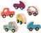 B. toys 6 Little Wooden Toy Cars Free Wheee-Lees Colorful Play Set for Kids, Toddlers, 1 Year +