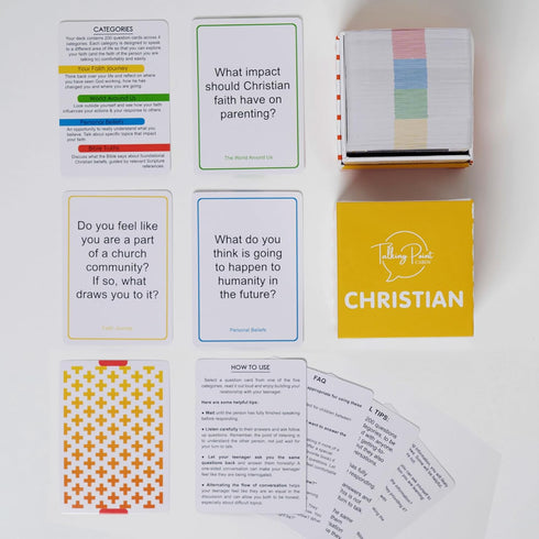 200 Conversation Cards for Christians - Fun Family Game Night, Bible Study, Perfect for Church Groups and Couples