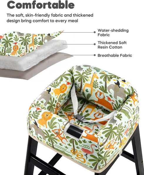 mamatepe 2-Point Baby High Chair Cover Restaurant with Strap Pads & Harness - Machine Washable, Waterproof, Portable
