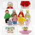 Lovely Happy Dollhouse Dolls Family Set - 8 Wooden Figures for Children House Pretend Gift