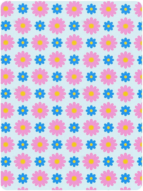 miaozhen 1 Pack 52x28 Cotton Baby Crib Sheets Ultra Soft Lovely Daisy Floral Peach Blue Playard Mattress Sheets