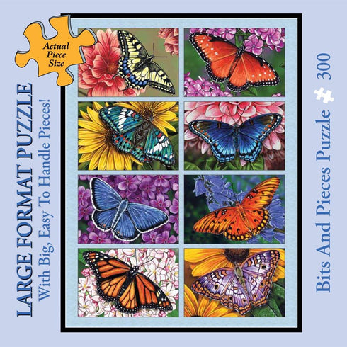 Bits and Pieces - 300 Large Piece Jigsaw Puzzle for Adults - Butterflies and Blooms
