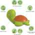 caaocho Mele The Sea Turtle Pure Natural Rubber Bath Toy - Hole Free, BPA Free for Infants