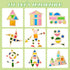 Set 32 Set WOODENFUN Wood Building Blocks for Kids, Pcs Rainbow Stacker Stacking Game Construction Toys Preschool