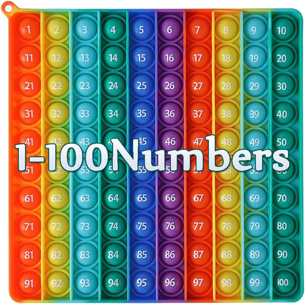 7.8in Big Size P0pp Math Toys, Rainbow Square Fidget Toy for Stress Relief and Math Manipulatives